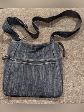 Denim Crossbody Shoulder Bag with Pockets - Thirty One Bags